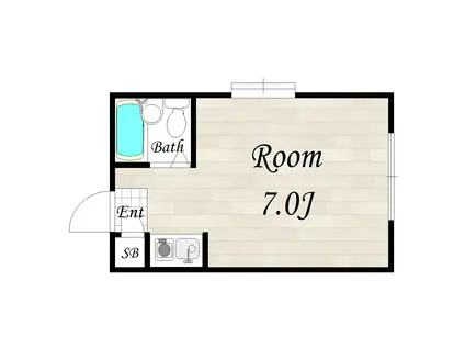 バッハレジデンス長瀬(ワンルーム/2階)の間取り写真