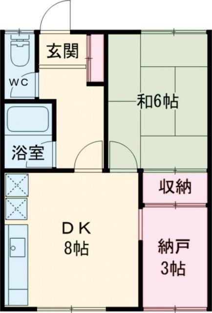 コミュニティ富岡I(1SDK/2階)の間取り写真