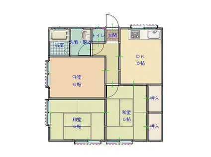 アネックスめぐみA(3DK/2階)の間取り写真