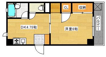 藤ビルツー(1DK/1階)の間取り写真