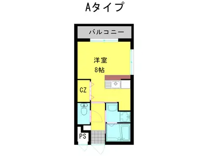 IRISSPIRA.BRIGHT-イリスパイラブライト-(ワンルーム/4階)の間取り写真