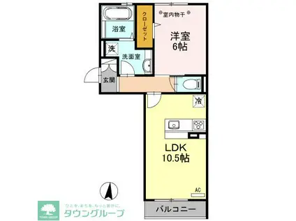 ロイジェントパークス レイクタウン III E(1LDK/2階)の間取り写真