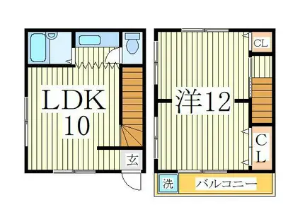吉岡ハイツ(1LDK/1階)の間取り写真