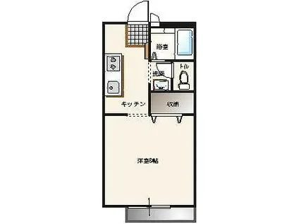 ガーデンコート・ジャスミン A棟(1K/2階)の間取り写真