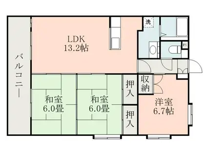 コンフォールM200(3LDK/3階)の間取り写真