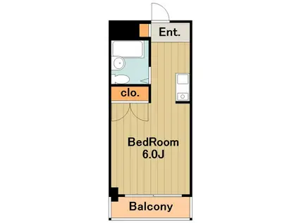 ホワイトウィング越野(1K/3階)の間取り写真