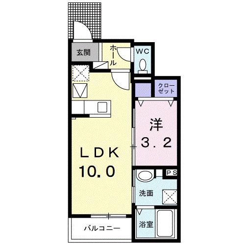 ベルフラワー(1LDK/1階)の間取り写真