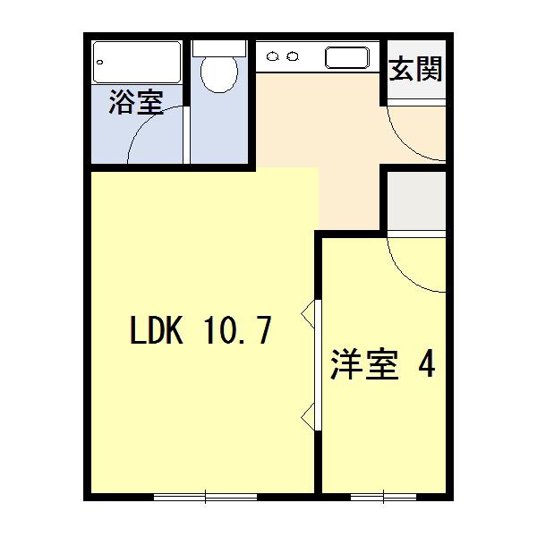 ARMしんとく1(1LDK/2階)の間取り写真