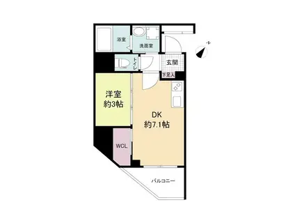 セレニテ神戸元町クレア(1DK/2階)の間取り写真