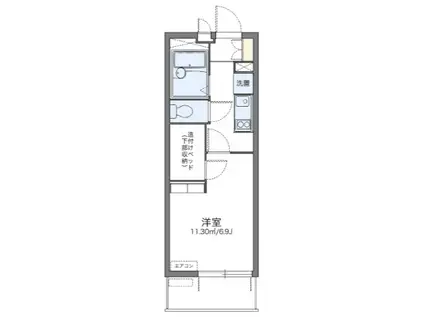 プレステージ草加(1K/3階)の間取り写真