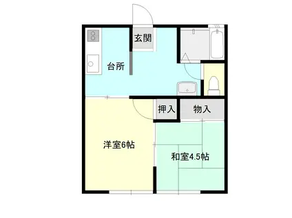 ネオハイツ鹿島(2K/2階)の間取り写真