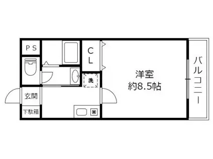 ドーミトゥリィ久野部 野洲市久野部(1K/2階)の間取り写真