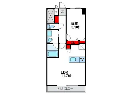 LEVANTE(1LDK/8階)の間取り写真