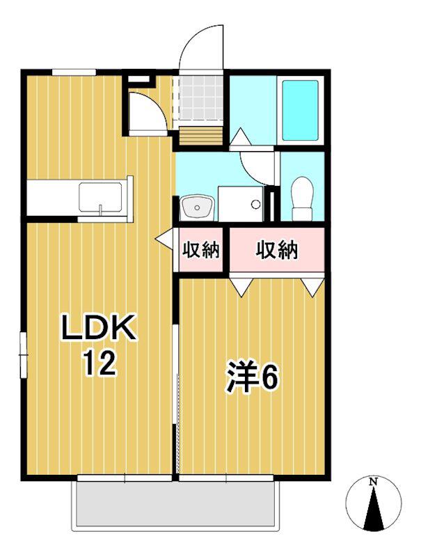 サンプラザC(1LDK/2階)の間取り写真