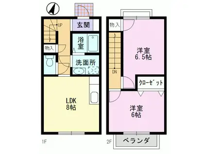 アステール・M(2DK/1階)の間取り写真