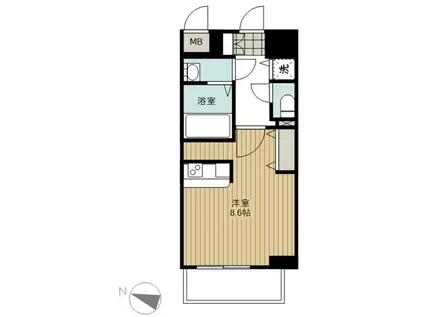 エスライズ梅田北(ワンルーム/8階)の間取り写真