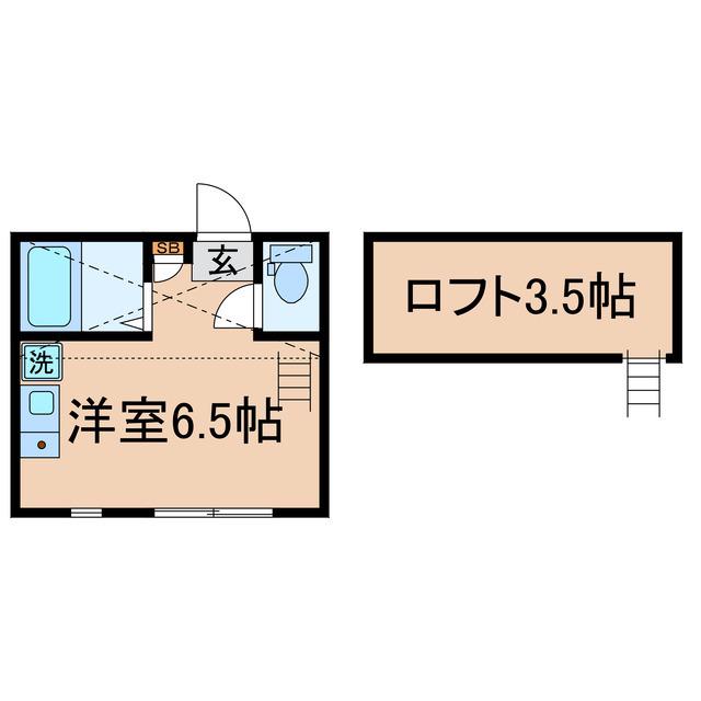 シャムロック井土ヶ谷(ワンルーム/2階)の間取り写真