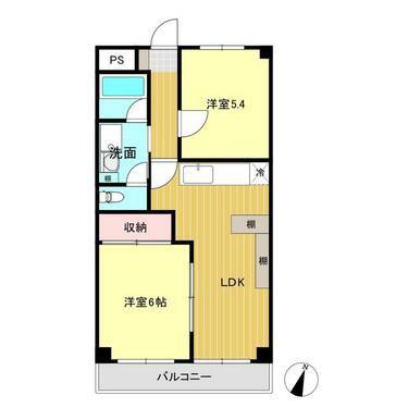 ロハス星川(2LDK/3階)の間取り写真