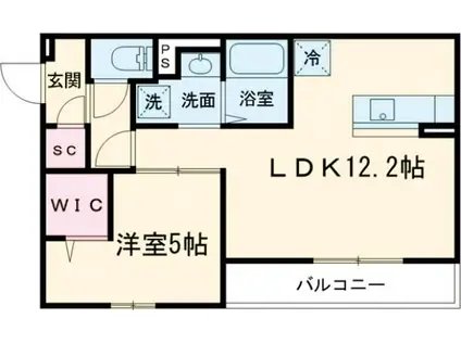 CHERIE MAISON明野(1LDK/2階)の間取り写真