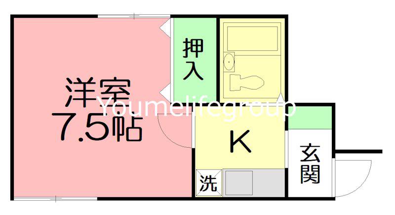 パラシオン茅ヶ崎(1K/1階)の間取り写真