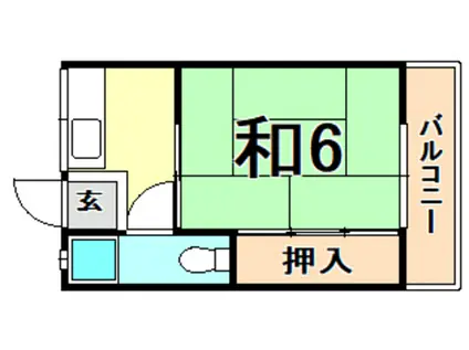 山海マンション(1K/4階)の間取り写真