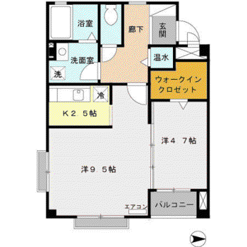 JEWEL(1LDK/2階)の間取り写真