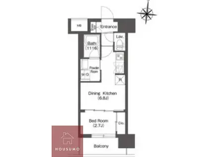 コンフォリア・リヴ新大阪西宮原ソルテラス(1DK/3階)の間取り写真