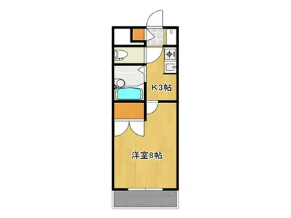 フレグランス萩原(1K/2階)の間取り写真