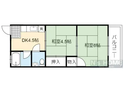 シャルム深江橋(2DK/2階)の間取り写真