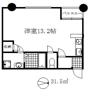 平野レジデンス(1K/3階)の間取り写真
