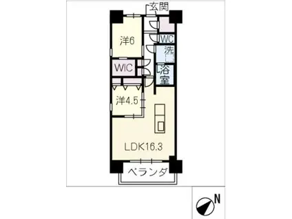 N PRINCE鳴海(2LDK/6階)の間取り写真