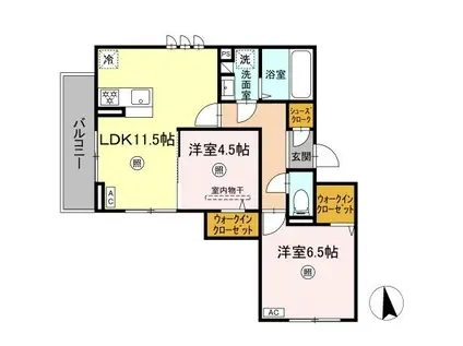 GENTIANA SCABRA(2LDK/3階)の間取り写真