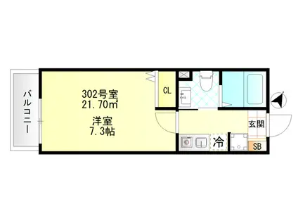 FERIO上井草(1K/3階)の間取り写真