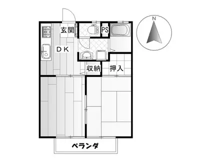 メゾン宝佳(2K/2階)の間取り写真