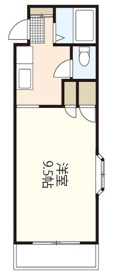 エスポアール北長瀬(1K/3階)の間取り写真