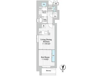 CHIEN VIVERRINシャンヴィヴラン(1LDK/4階)の間取り写真