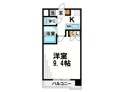 カルチェ千歳烏山(1K/2階)の間取り写真