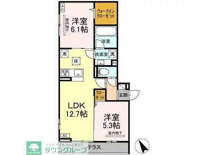 セントラーレ(2LDK/2階)の間取り写真