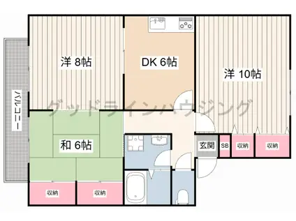 メゾンコスモスI番館(3DK/2階)の間取り写真