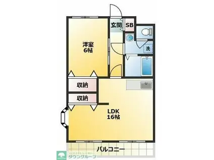 エクセレント丸太(1LDK/3階)の間取り写真