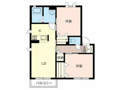 アトレッテジーロ(2LDK/2階)の間取り写真