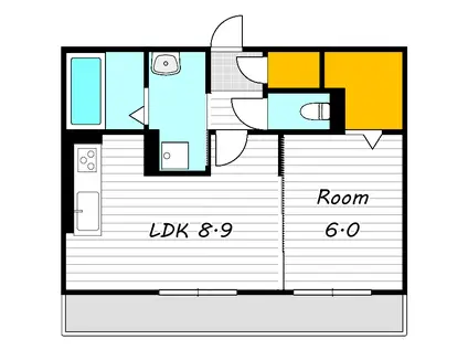 プルミエB棟(1LDK/3階)の間取り写真