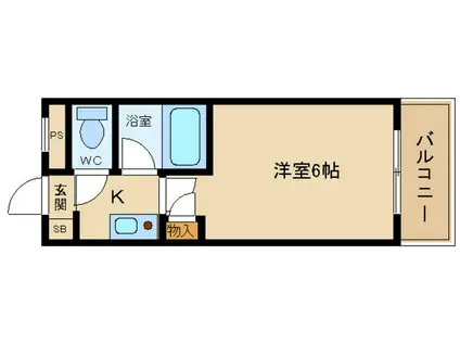 シャルマンフジ堺東弐番館(ワンルーム/3階)の間取り写真