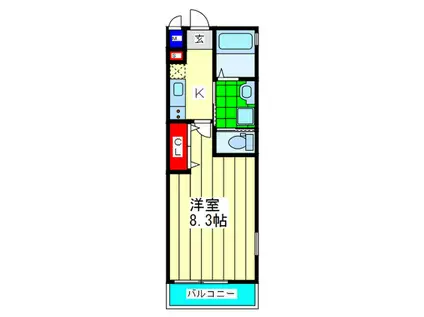 ワコーレヴィータ関目イースト(1K/3階)の間取り写真