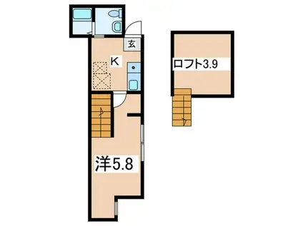 SEYA BASE(1K/1階)の間取り写真