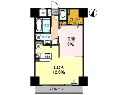 アムール・M(1LDK/3階)の間取り写真