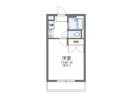 レオパレス天神(1K/1階)の間取り写真