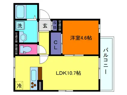 シャルマン・ラ・エリカ(1LDK/3階)の間取り写真