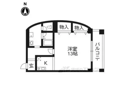 K&Cプラザ(1K/5階)の間取り写真