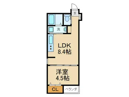 レガーロ牧野(1LDK/1階)の間取り写真